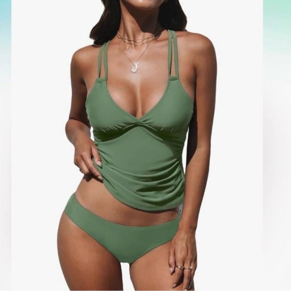 Green Tankini Swimsuit